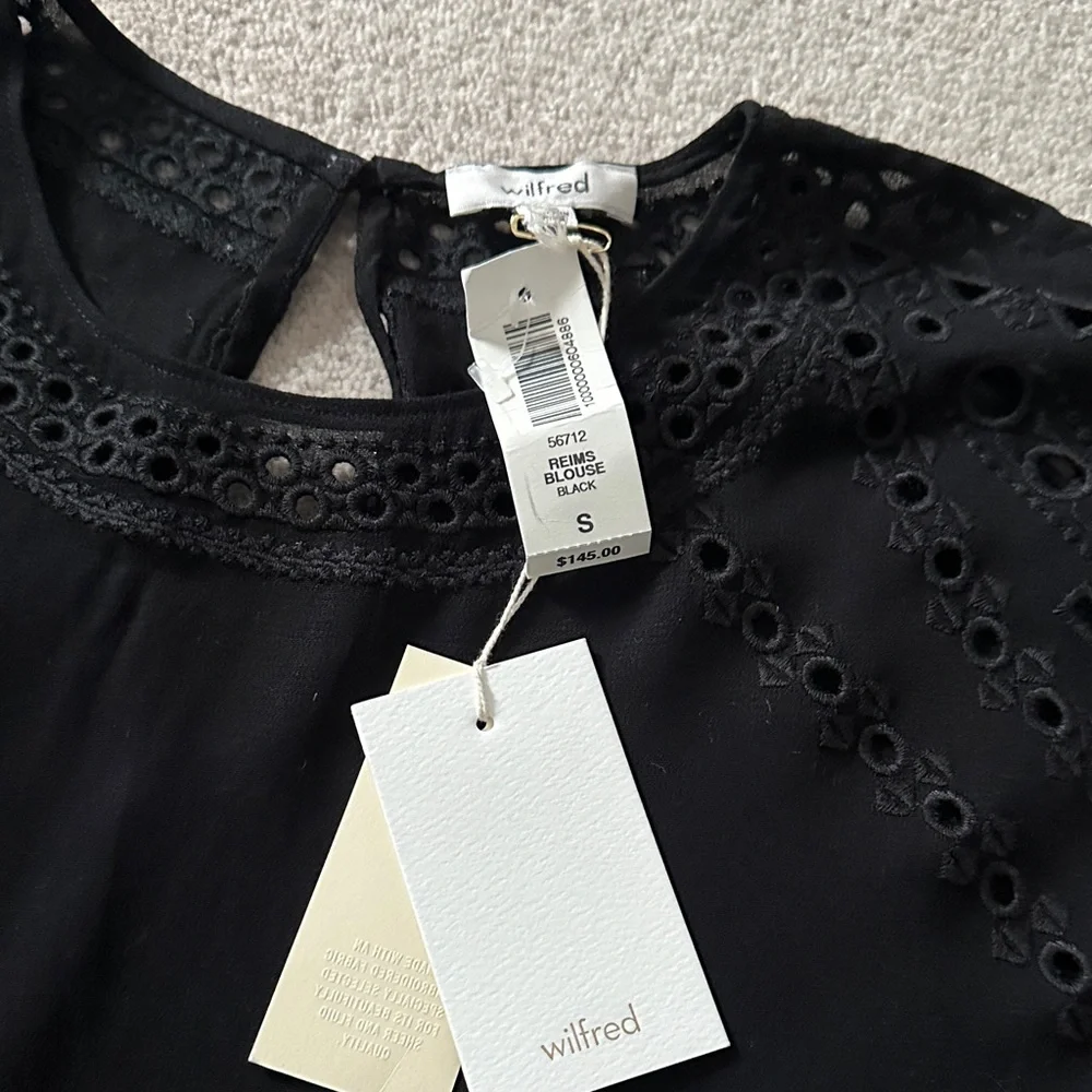 Aritzia Black Lace-Trim Cap Sleeve Top! - Picture 7 of 9